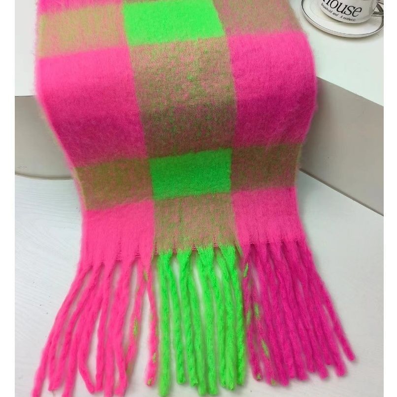 Dopamine Street Product Plaid Scarf Color Thickened