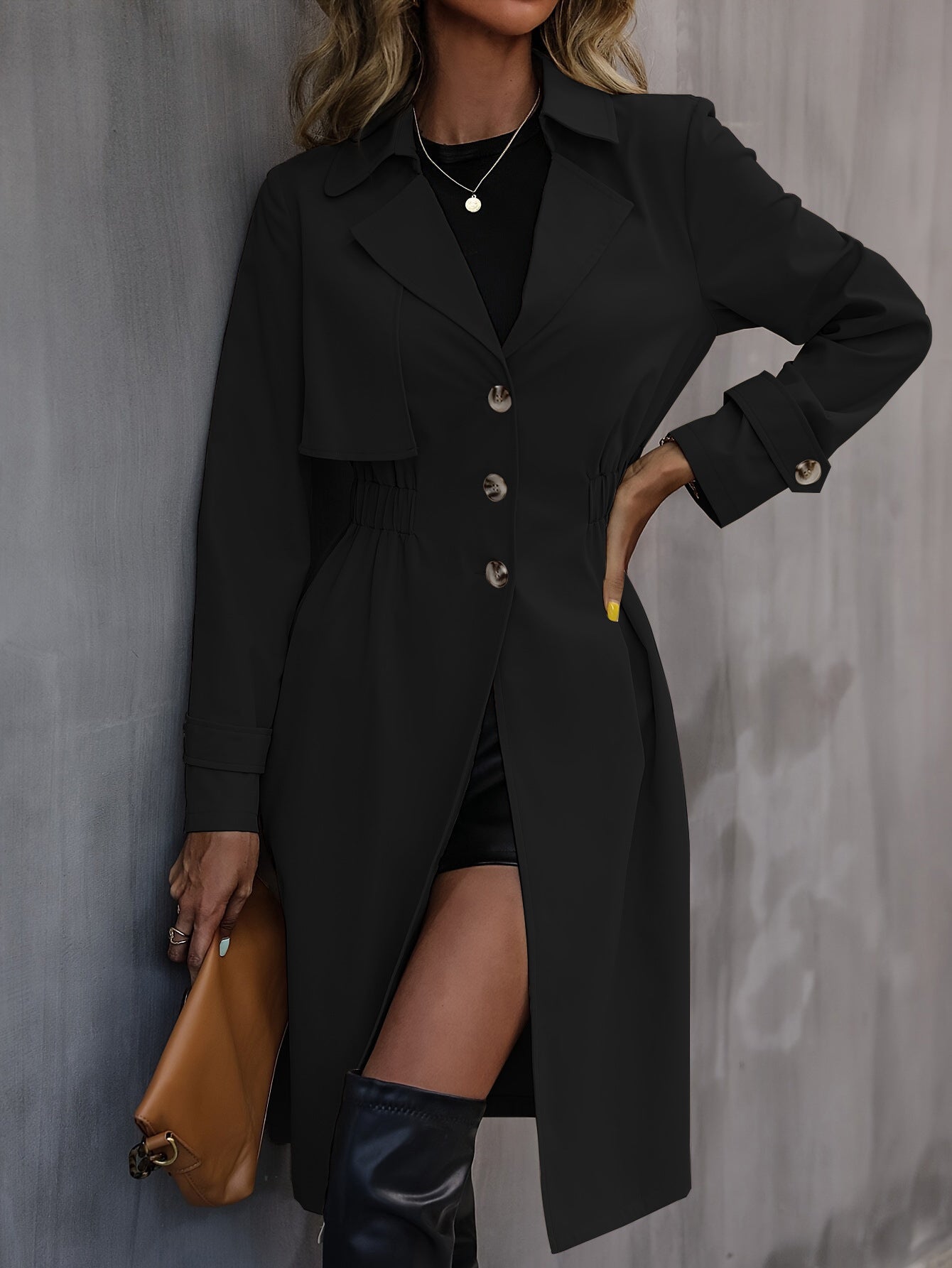 Long Waist Cotton Trench Coat