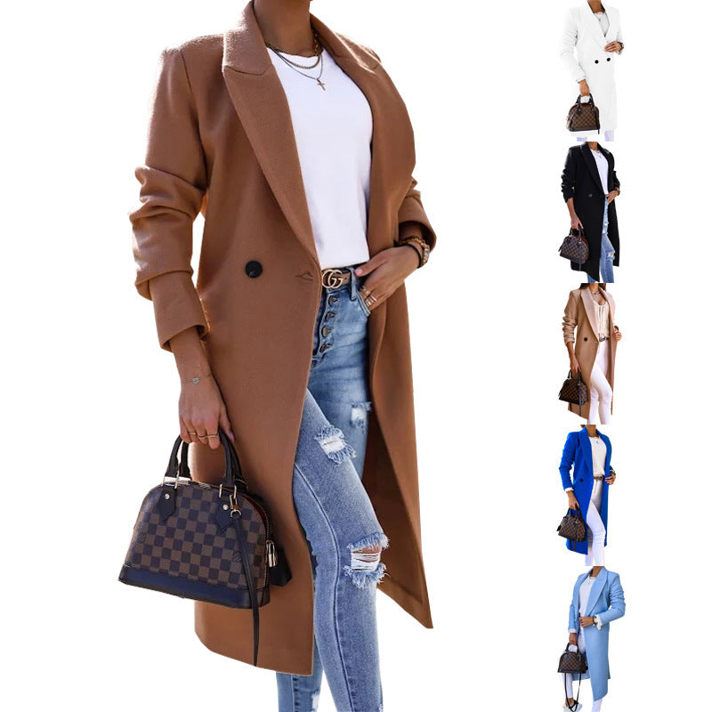 Minimalist Long Sleeve Lapel Split Coat
