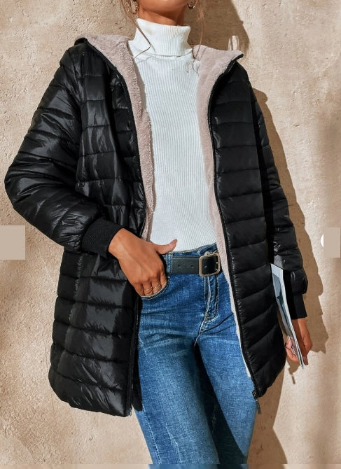 Versatile Fleece Hooded Padded Coat