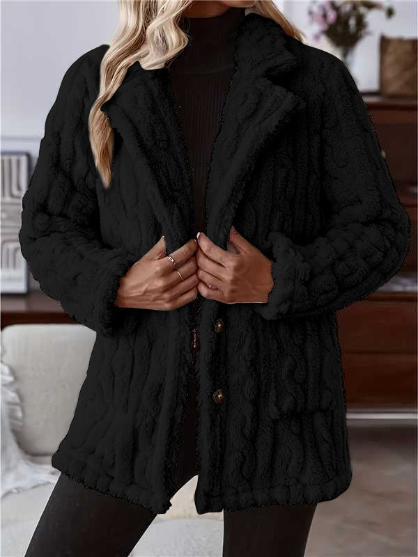 Double-sided Plush Water Ripple Cardigan Jacket