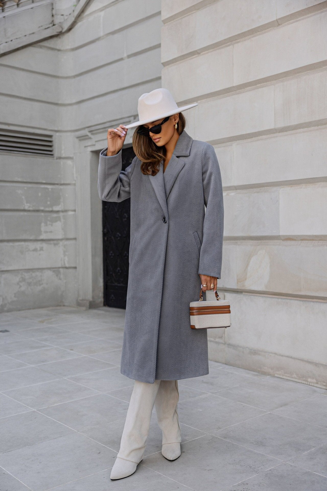 Long Sleeve Mid-length Woolen Coat