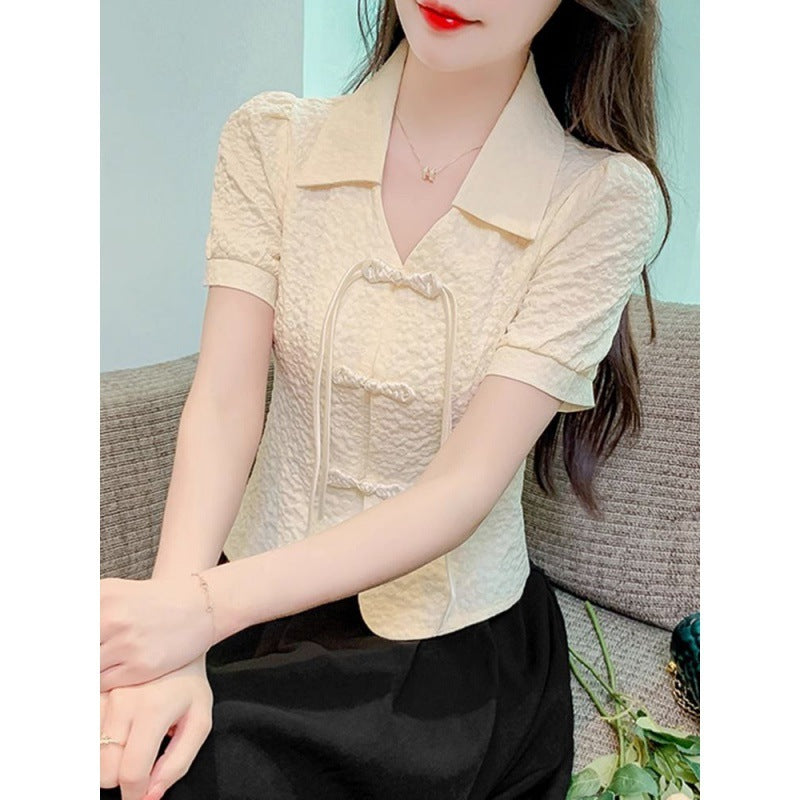 Retro Short Sleeve Chiffon Shirt