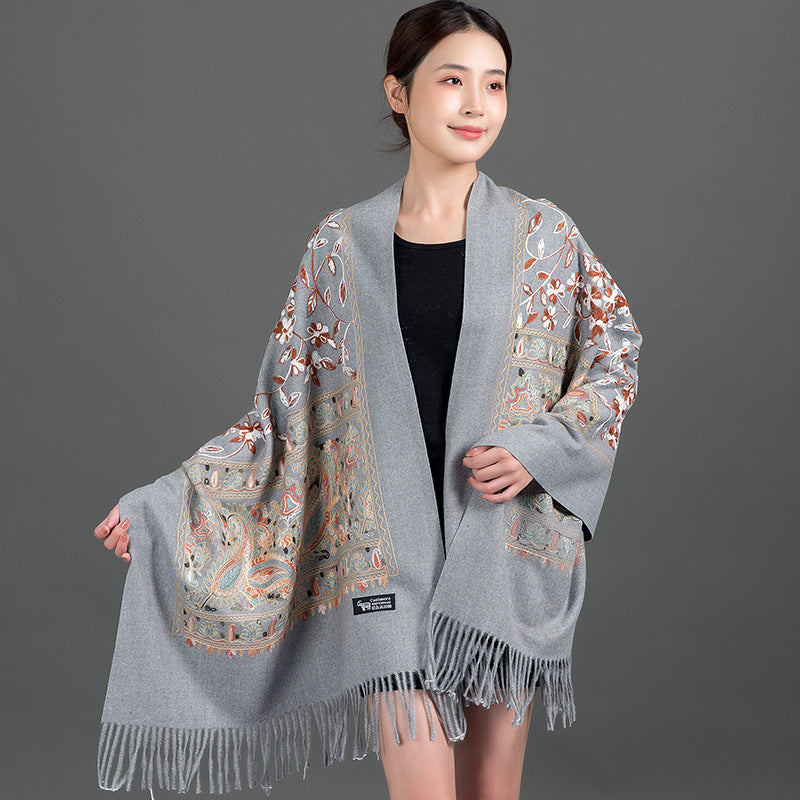 Scarf Shawl Cashmere Warm Cheongsam Outerwear