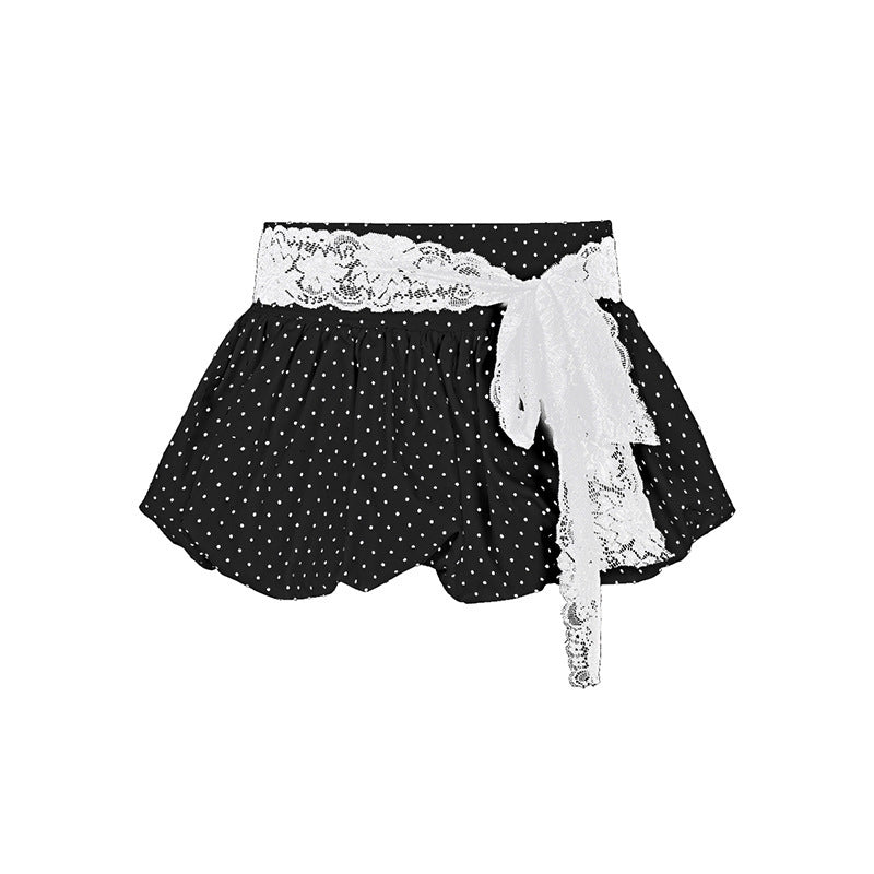 Polka Dot Lace A-Line Skirt