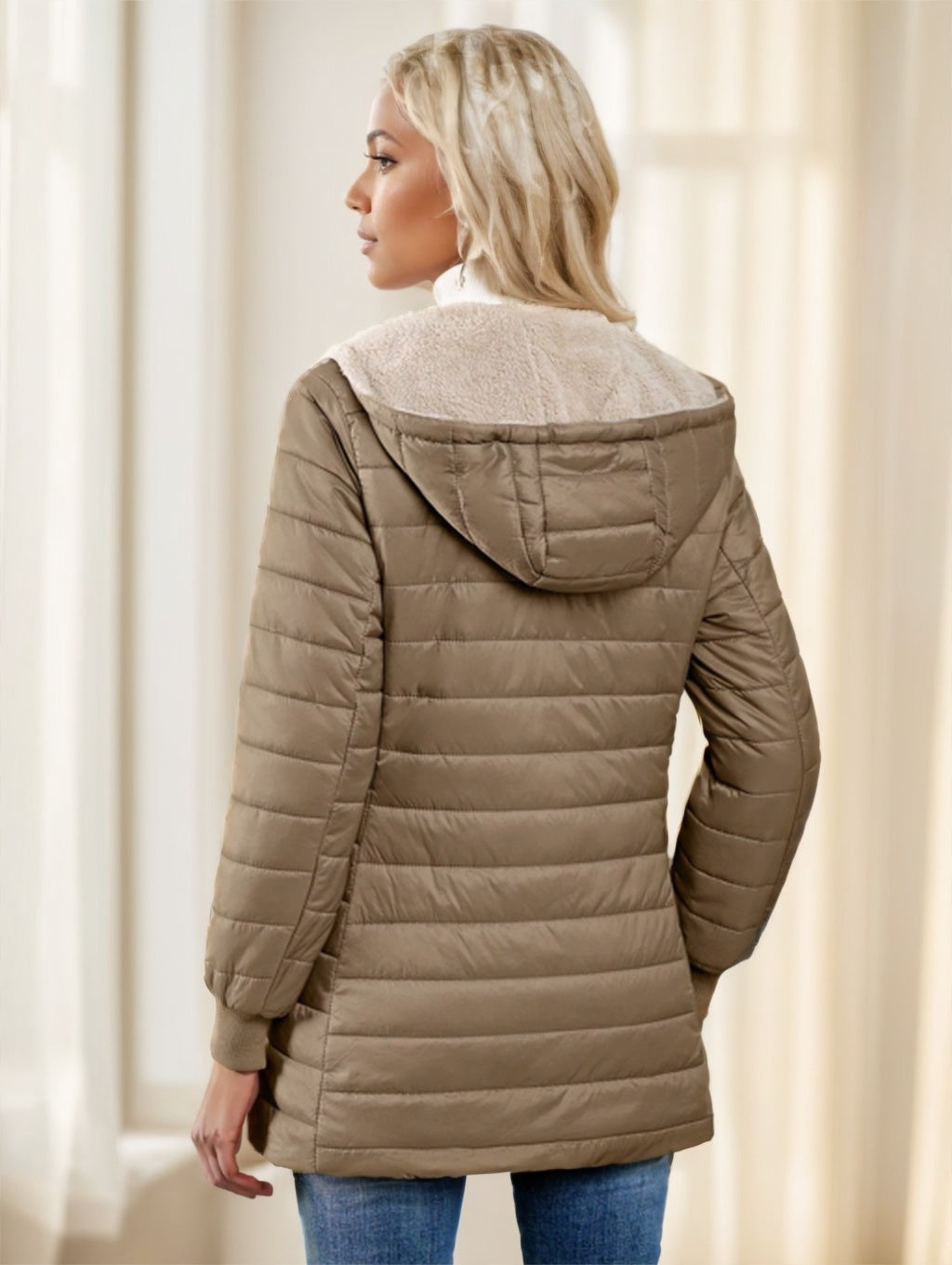 Versatile Fleece Hooded Padded Coat