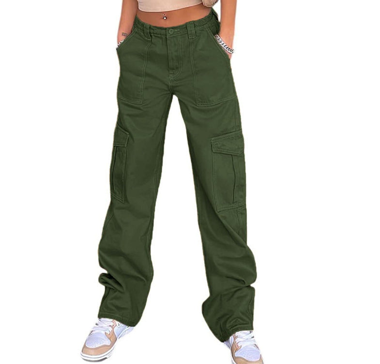 Stylish Multi-pocket High Waist Jeans