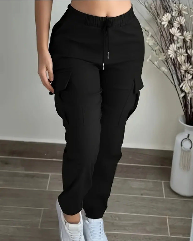 Mountaineering Drawstring Leisure Cargo Trousers