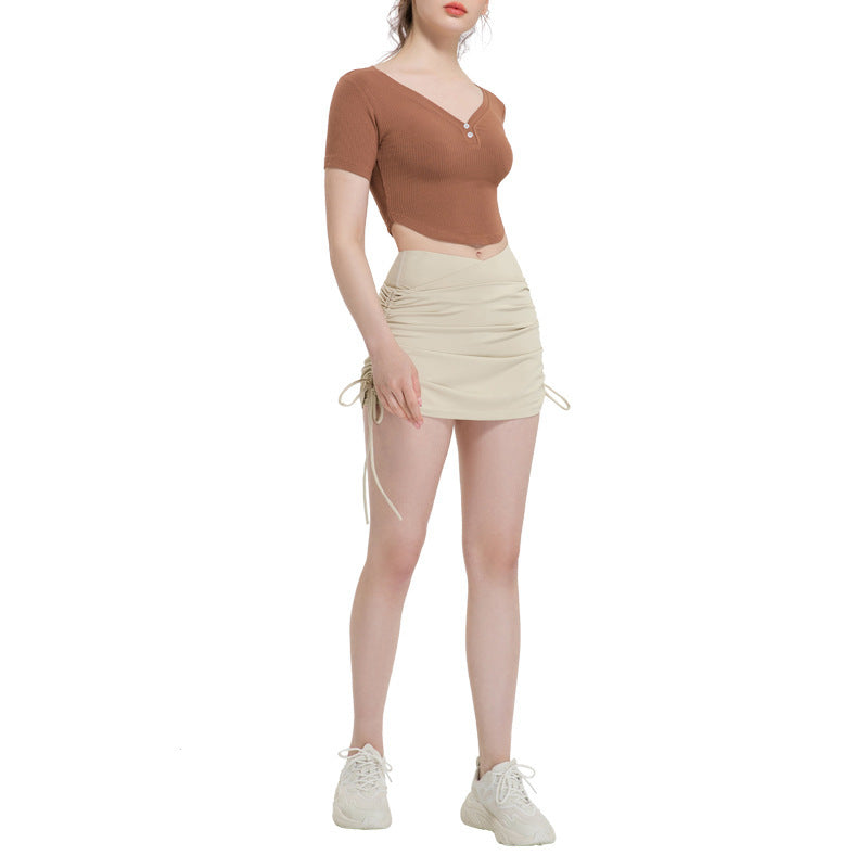 Drawstring High Top Short Skirt