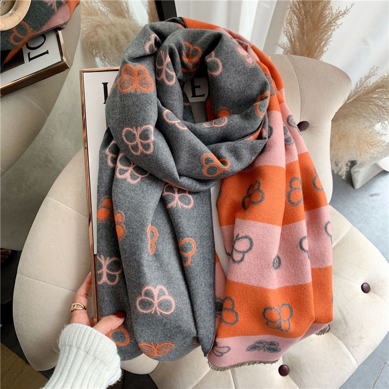 Double-Sided Artificial Cashmere Scarf