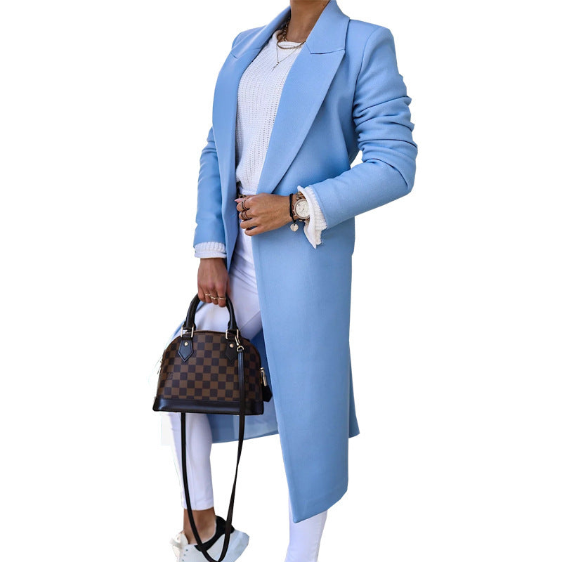 Minimalist Long Sleeve Lapel Split Coat