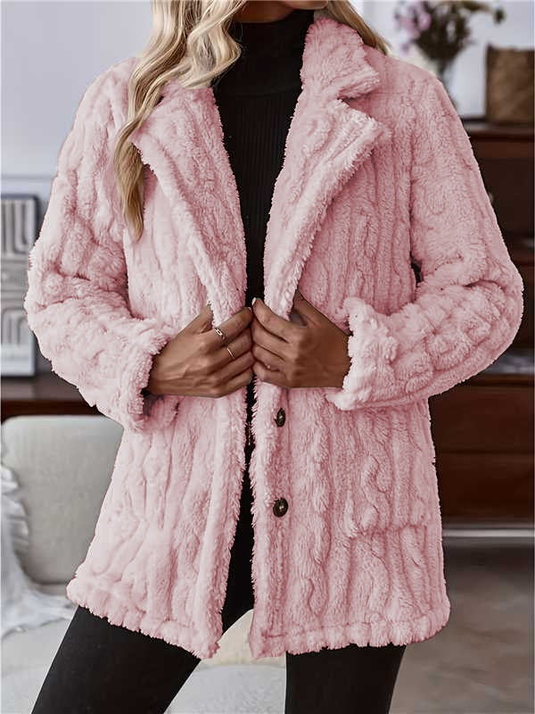 Double-sided Plush Water Ripple Cardigan Jacket