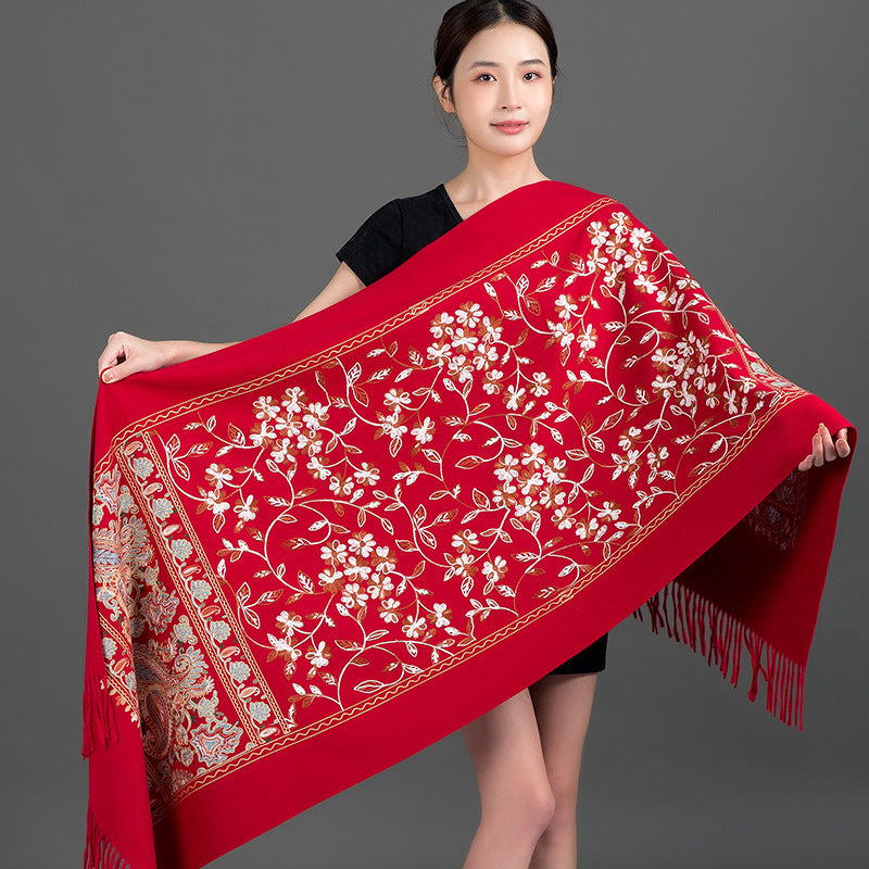 Scarf Shawl Cashmere Warm Cheongsam Outerwear