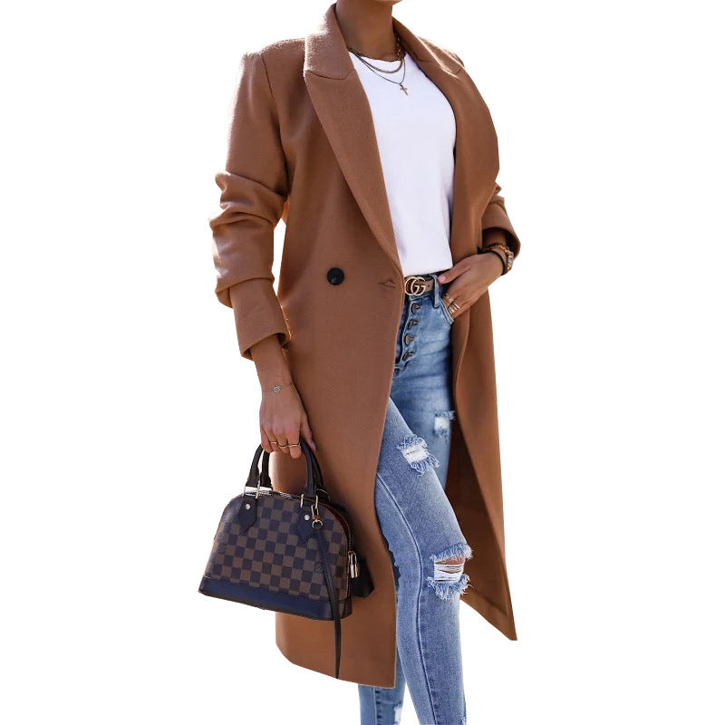 Minimalist Long Sleeve Lapel Split Coat