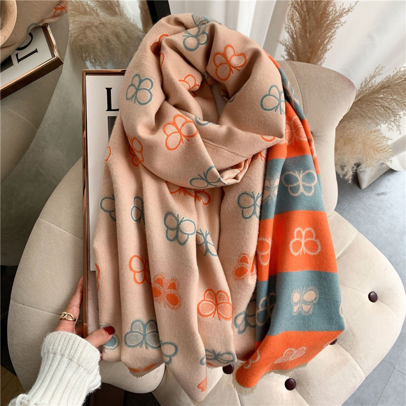 Double-Sided Artificial Cashmere Scarf