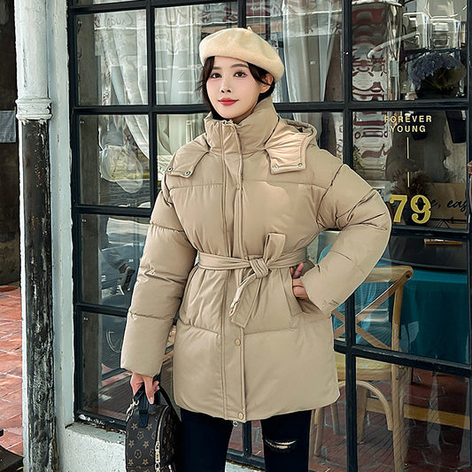 Mid-length Thickened Temperament Cotton-padded Jacket
