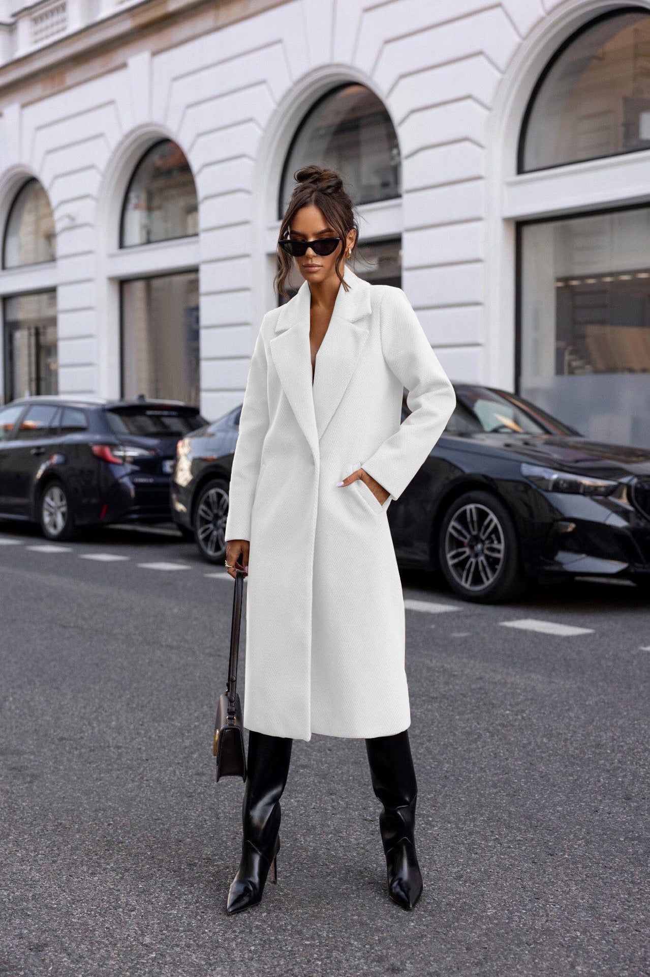 Long Sleeve Mid-length Woolen Coat