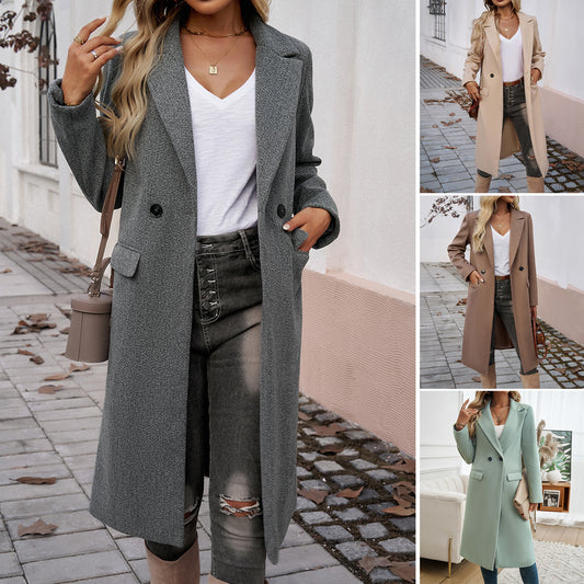 Lady Temperament Turn-down Collar Coat