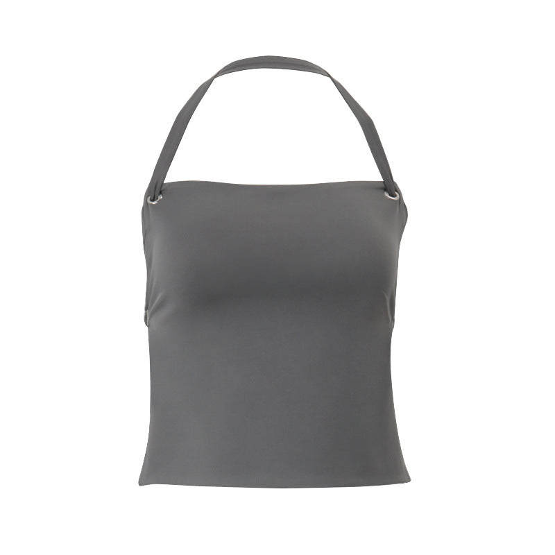 Off-neck Back Strap Halter Top