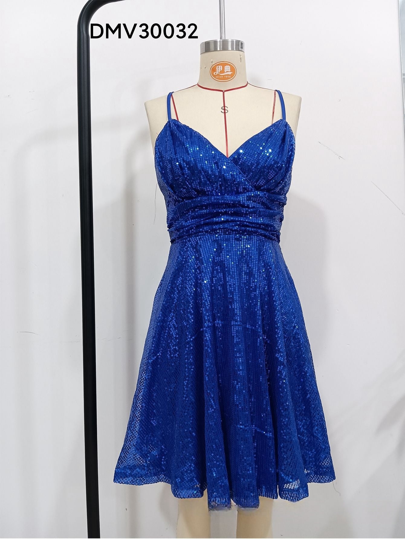 Gorgeous Sequined Pleated Cross Strap Dress