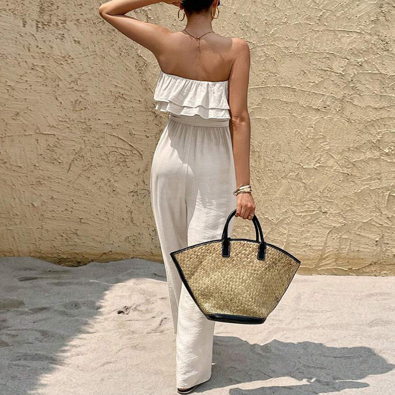Summer Sleeveless Tube Top Jumpsuit