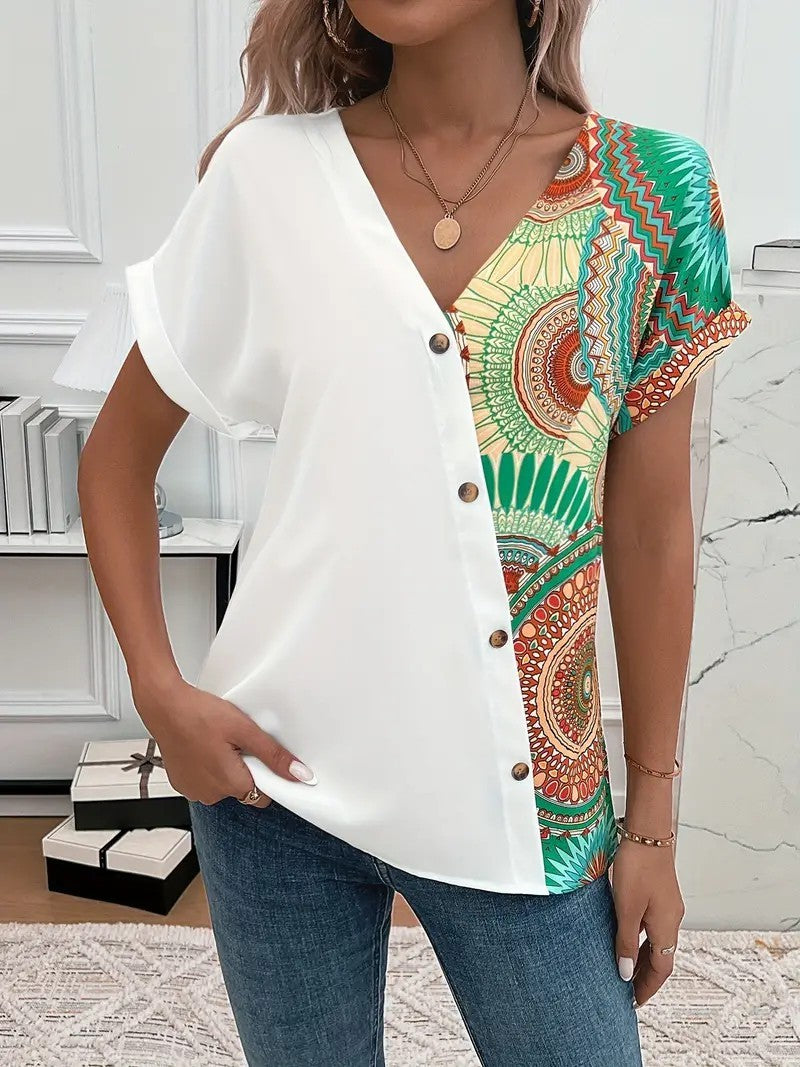 Casual And Comfortable Short Sleeved Top