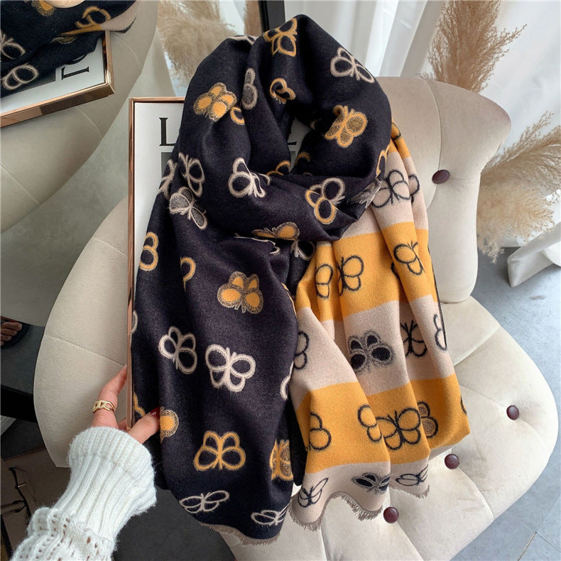 Double-Sided Artificial Cashmere Scarf