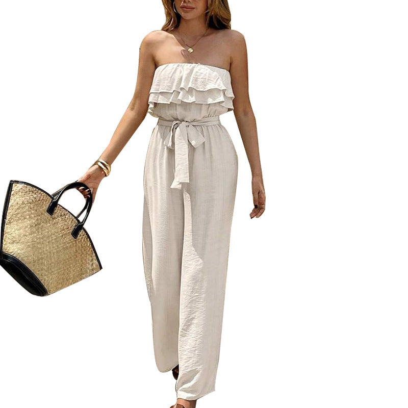 Summer Sleeveless Tube Top Jumpsuit