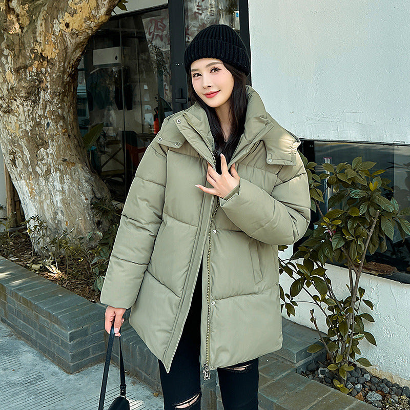 Mid-length Thickened Temperament Cotton-padded Jacket