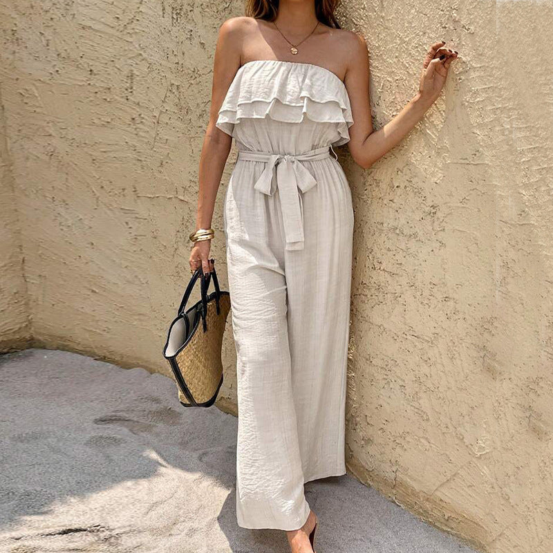Summer Sleeveless Tube Top Jumpsuit