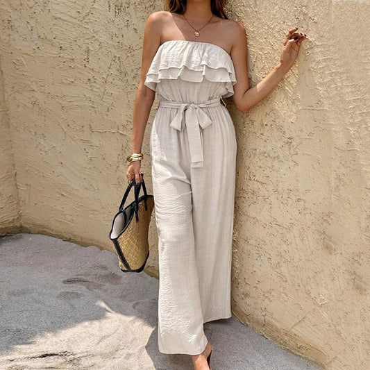 Summer Sleeveless Tube Top Jumpsuit