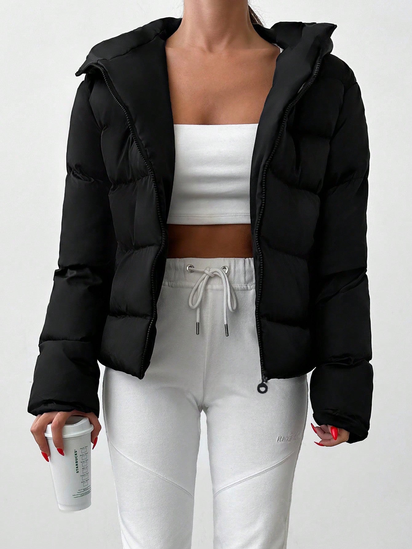 Casual Puffed Zipper Hoodie Jacket