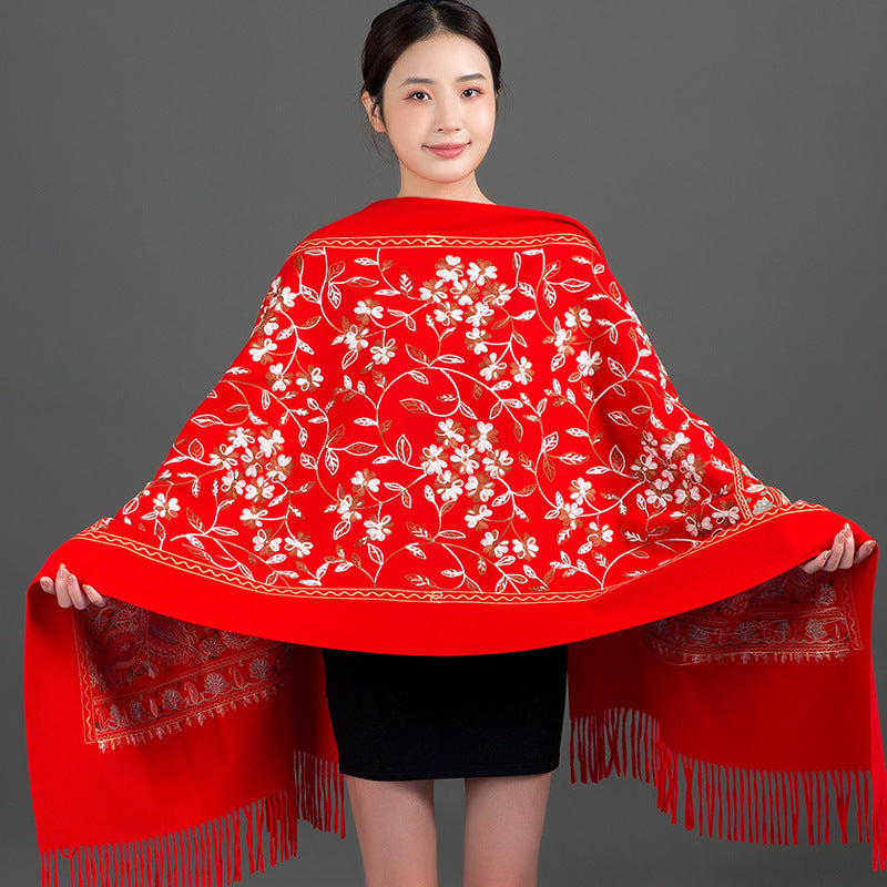 Scarf Shawl Cashmere Warm Cheongsam Outerwear