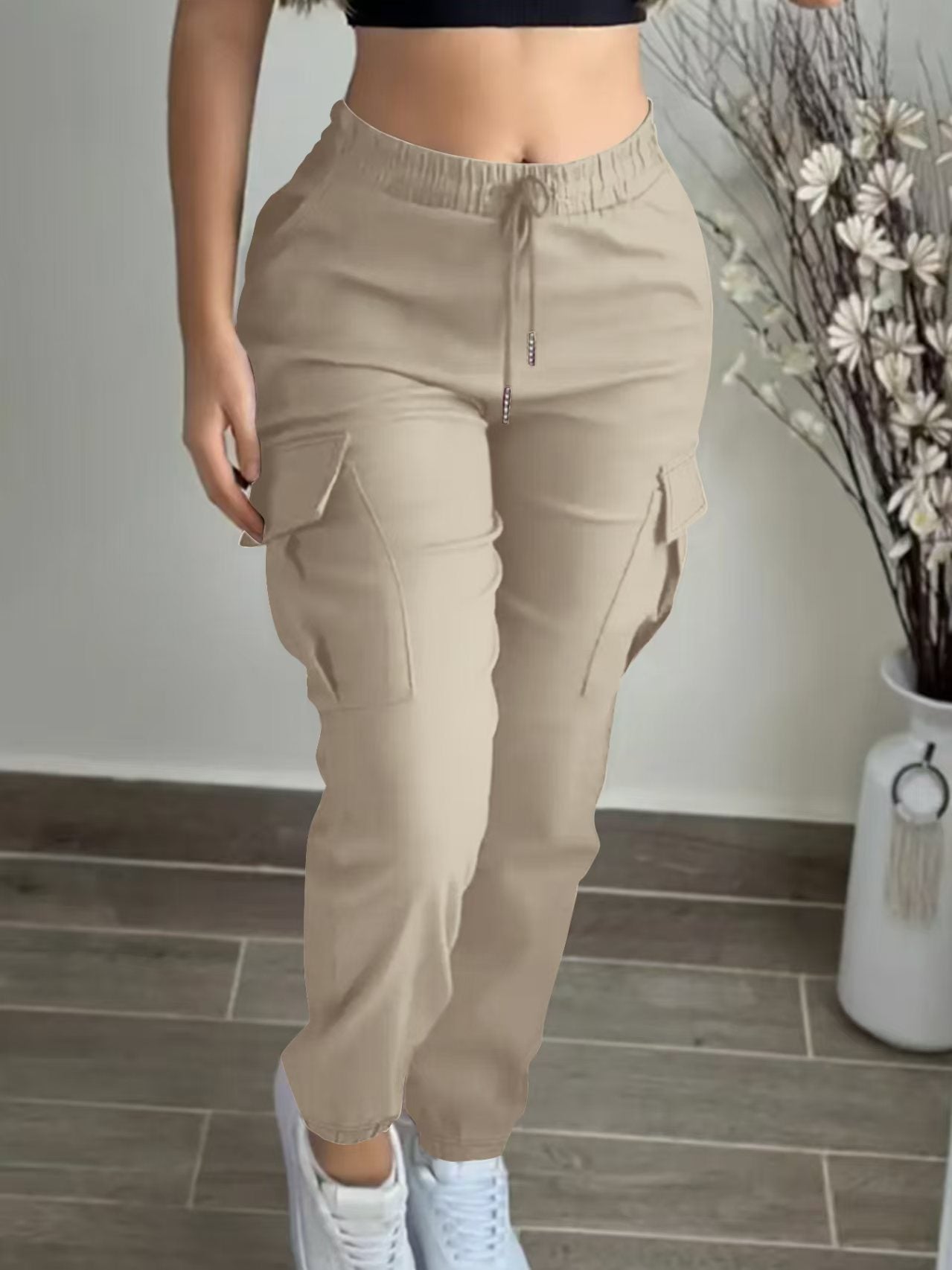 Mountaineering Drawstring Leisure Cargo Trousers