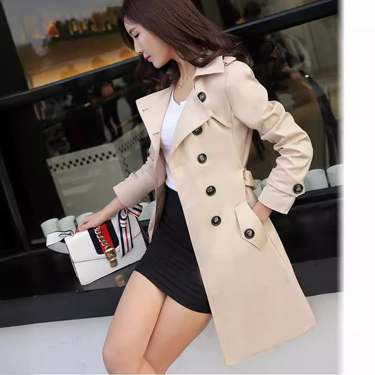 Sophisticated Mid-length Trench Coat