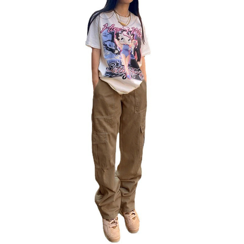 Stylish Multi-pocket High Waist Jeans