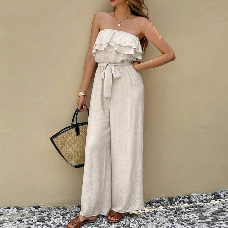 Summer Sleeveless Tube Top Jumpsuit