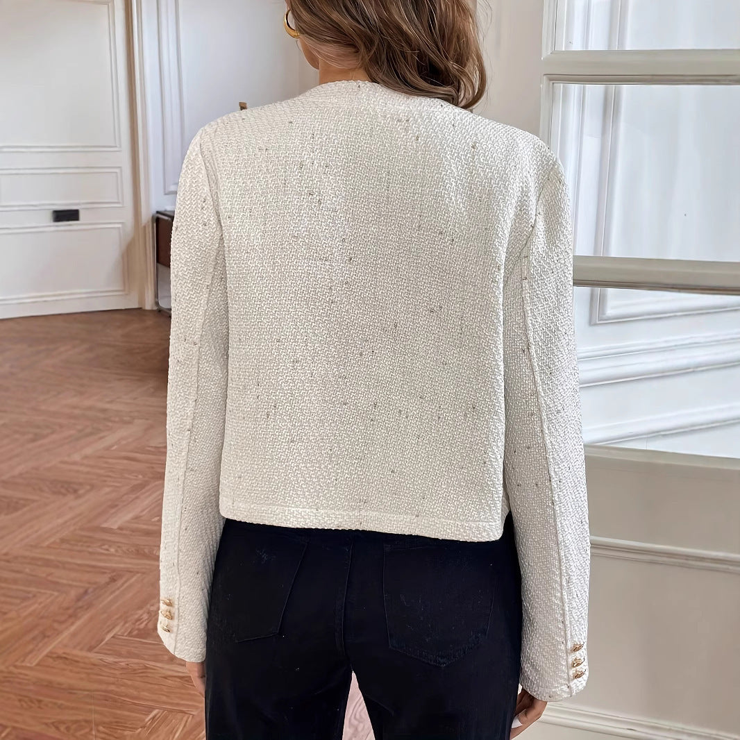 O-neck Short Slimming Elegant Wool Coat