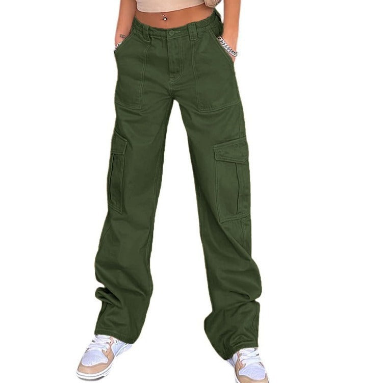 Stylish Multi-pocket High Waist Jeans